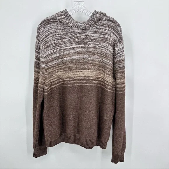 Goodfellow Ribbed Hem Hooded Pullover Sweater Brown Size L - Picture 2 of 7